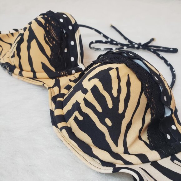 Victoria's Secret Sexy Animal Print Underwire Bikini Swim Suit Set w/ 2 bottoms - Picture 5 of 16